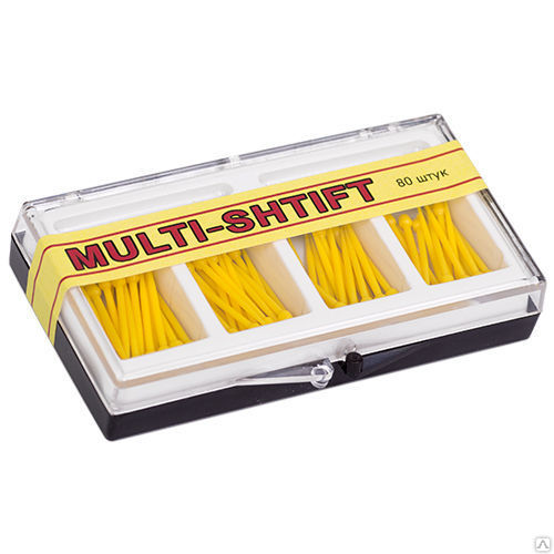 РуДент Multi-Shtift - штифты беззольные, 1,2 мм, желтые (80 шт.)