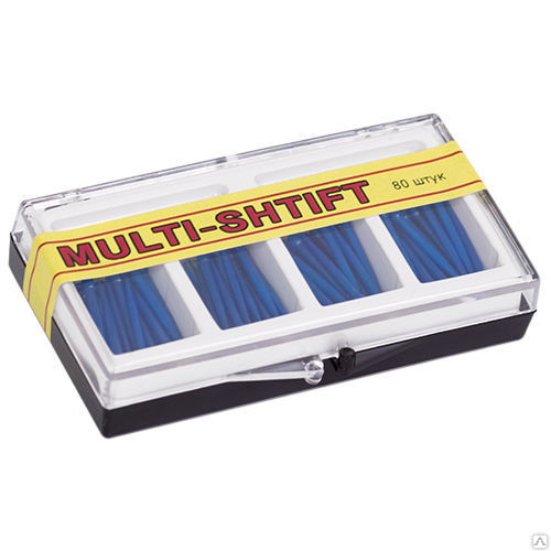 РуДент Multi-Shtift - штифты беззольные, 1,6 мм, синие (80 шт.)