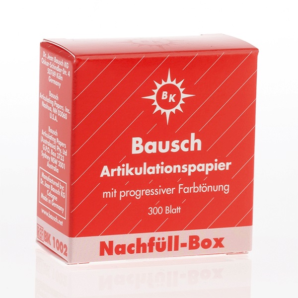 Bausch Артикуляционная бумага 200 мк, красная, запаска (300 листов)