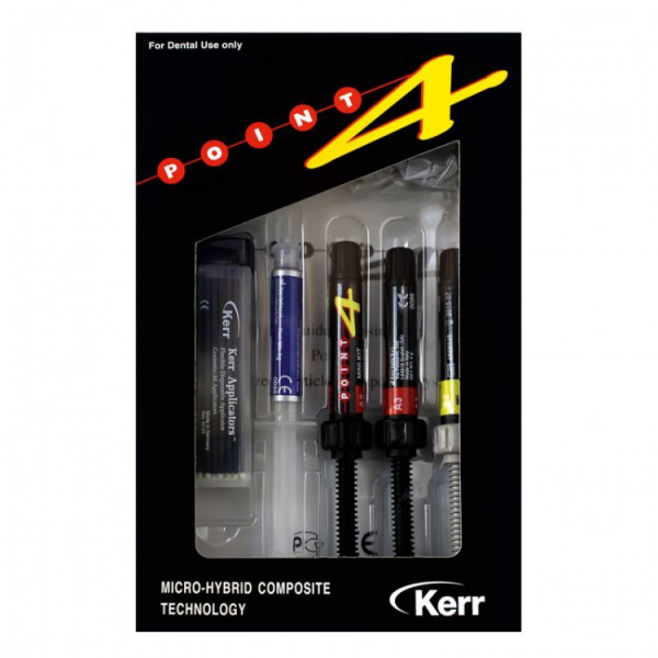 Kerr Point-4 Mini Kit - светоотверждаемый композит, набор (эмаль A2, A3, дентин A2 + Optibond Solo Plus 3 мл)