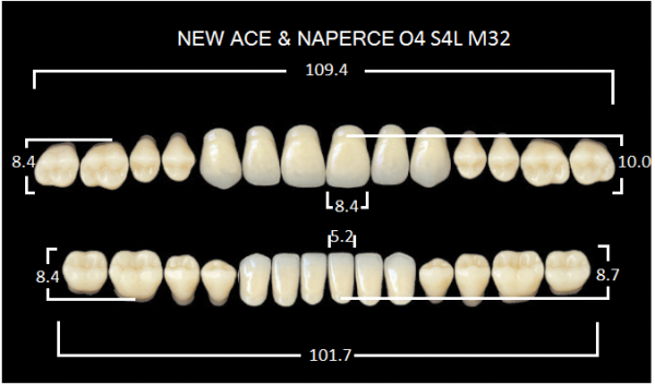 Yamahachi Gloria New Ace & Naperce A3 O4/M32 - акриловые двухслойные зубы