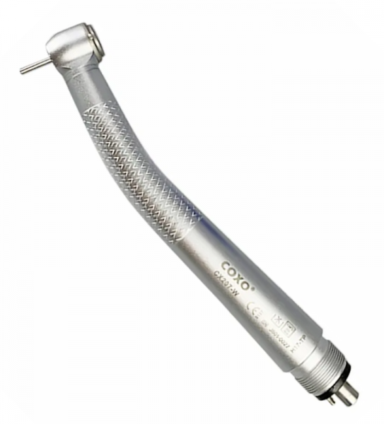 COXO CX207-W-SP - турбинный наконечник, кнопка, станд. голова, 3х спрей, соединение M4