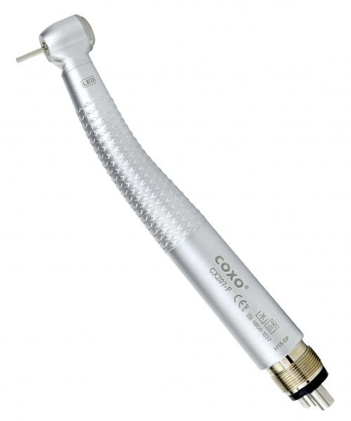 COXO CX207-F-SP - турбинный наконечник, кнопка, генератор, станд. голова, 3х спрей, соединение M4