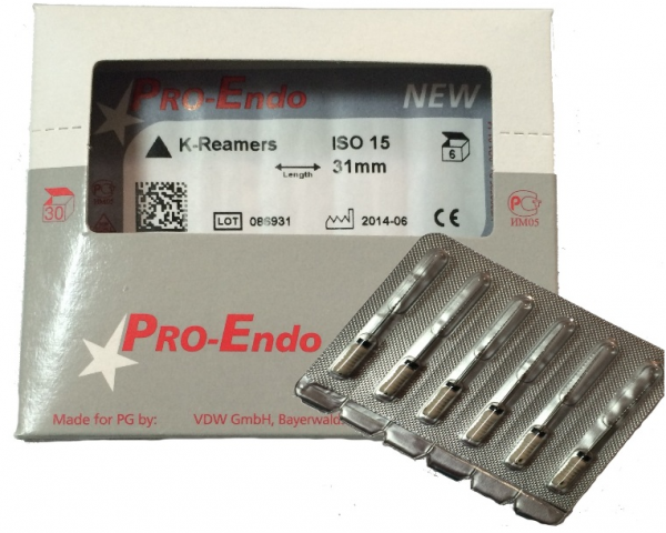 VDW Pro-Endo K-Reamers 25 мм № 20 (6 шт.)