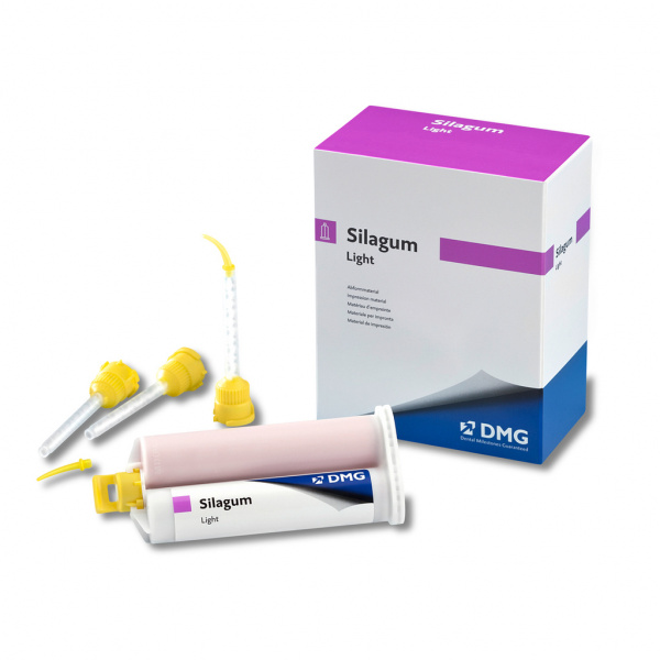 DMG Silagum Light Automix - А-силиконовая слепочная масса, коррег. слой (2 картриджа * 50 мл)