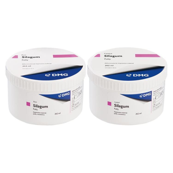 DMG Silagum Putty Fast - А-силиконовая слепочная масса, базовый слой (2 * 262 мл)