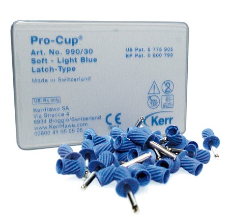 Kerr Pro-Cup - чашечки для полировки мягкие, голубые (30 шт.)
