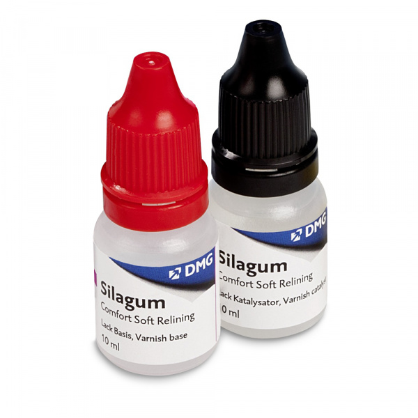 DMG Silagum Comfort Soft Relining Varnish - прокладка мягкая, лак (2 * 10 мл)