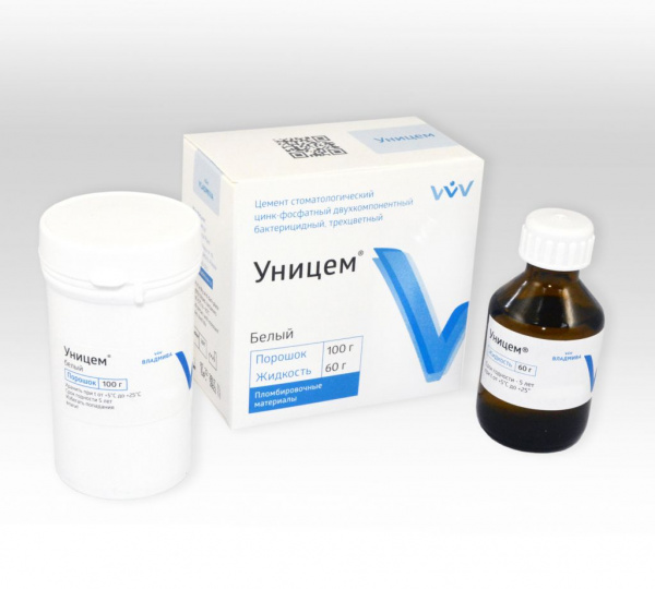 ВладМиВа Уницем - белый цинк-фосфатный цемент (100 г + 60 г)