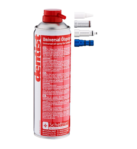 Scheftner Universal-Oilspray - спрей-смазка для наконечников, без насадок (500 мл)