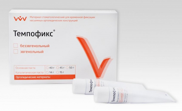 ВладМиВа Темпофикс без эвгенола - материал для временной фиксации коронок и мостов (50 г + 15 г)