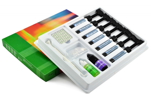PRIME Dental Hybrid Composite Visible Light Cure - гибридный композит, набор (7 шпр. * 4,5 г)