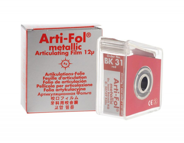 Bausch Артикуляционная фольга Arti-Fol Metallic 12 мкм, красная, 22 мм * 20 м