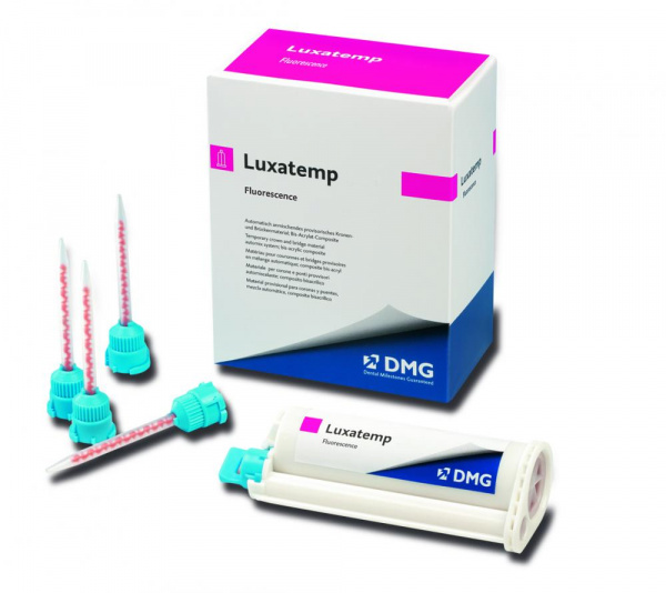 DMG Luxatemp Fluorescence B1 - пластмасса для временных коронок и мостов (1 картр. 4:1 * 76 г)