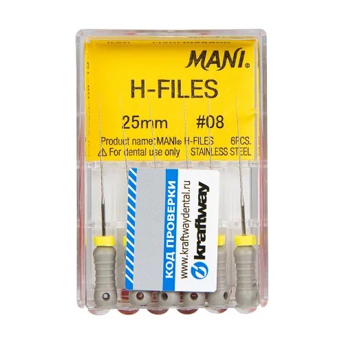 Mani H-Files 25 мм № 08 (6 шт.)