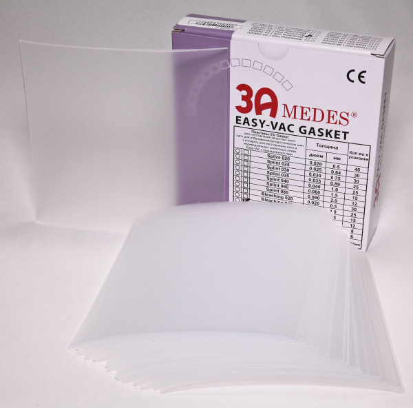3A MEDES EV Gasket Bleaching 060 - пластины для изготовления капп для отбеливания, квадратные, мягкие, 125*125*1,5 мм (15 шт.)