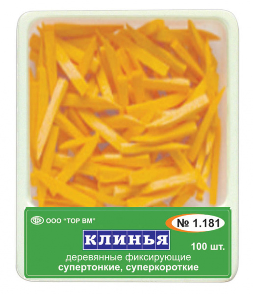 ТОР ВМ Клинья деревянные супертонкие суперкороткие (оранжевые) (100 шт.)