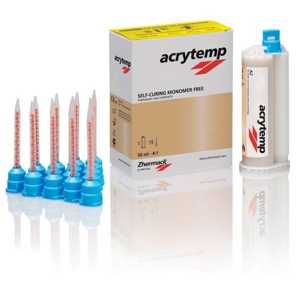 Zhermack Acrytemp A2 - пластмасса для временных коронок, в картридже 4:1 (50 мл)