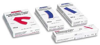 Coltene/Hanel артикуляционная бумага, полоски 80 мк, синяя/красная (144 л)